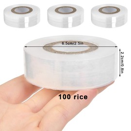 TIMESETL 4 PCS Clear Grafting Tape, Garden Grafting Tape Grafting Budding Tape Biodegradable Moisture Barrier, Stretchable Clear Grafting Film for Floral Fruit Tree and Poly Budding Tape