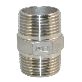 Megairon 1" x 1" NPT Male Threaded Hex Nipple,Stainless Steel 304 Quick Coupler Pipe Fitting
