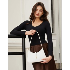 CLUCI Shoulder Bag for Women, Purses for Women, Handbag Hobo Bags Vegan Leather Crossbody Purse with Adjustable Strap White
