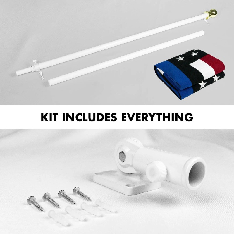 UD_G128 Flag Pole 5 FT White Tangle Free & Blue