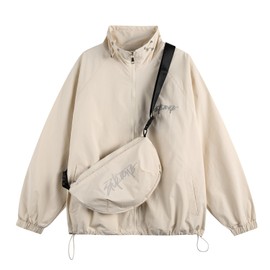 Silent Vortex Men's Lightweight Hooded Windbreaker Jacket Zip Up Water Resistant Coat Drawstring Outerwear Minimalist Design Compact Fit with Bag for Urban Travel Daily Walking Outdoor Use