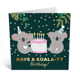 Central 23 - Süße Geburtstagskarte für Sie – Have a Koala-ty Birthday! – Lustige Glückwunschkarte für Ihn – Ideale Geburtstagskarte für Frauen – Niedliche Glückwunschkarte für Tochter