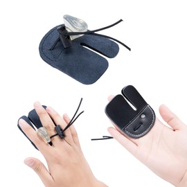Prespollw Leather Archery Finger Tab – Double Layer Recurve Bow Tab, Right Hand Finger Grip for Traditional Archery Shooting, Durable Bow Accessories