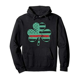 Irish Firefighter USA American Flag Gift St Patricks Day Pullover Hoodie