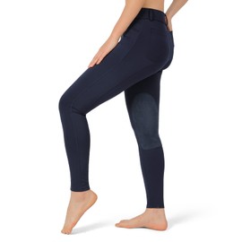 BEROY Pantalones de equitación con Parches de Rodilla para niñas con Cremallera Frontal Ecuestre y Bolsillos