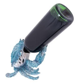 Corner Merchant Coral Reef Crab Wine Bottle Holder Countertop Bar Single Wine Holder Nautical Coastal Decor (Aqua)