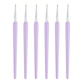 HARFINGTON 6pcs Detail Paint Brushes 8mm Pointed Tip Nylon Hair Miniature Painting Brush for Watercolor Oil Acrylic Painting(00#), Purple