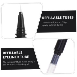 Healeved Refillable Eyeliner Pen Tubes Brush Tips 3pcs Empty Eye Liner Containers Perfect for Cosmetics