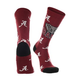 Alabama Crimson Tide Mayhem Crew Socks (Crimson/Black/White, Medium) - Alabama Crimson/Black/White,Medium