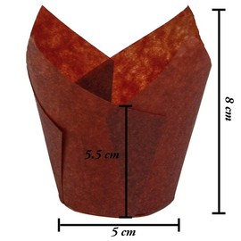 150 Pieces Tulip Baking Paper Cups, Cupcake Muffin Liners Wrappers, Baking Cups Muffin Tins Treat Cups for Weddings, Birthdays, Baby Showers,- 2.5inch (Brown, Natural and White)