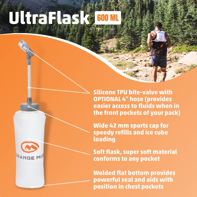 Orange Mud 600ml Soft Flask - UltraFlask (One Bottle) -