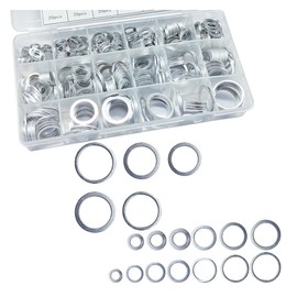 ZIMISI 570PCS 18 Sizes Oil Drain Plug Gaskets Assortment Kit, M6 M8 M10 M12 M14 M16 M18 M20 M22 M24 Aluminum Oil Crush Washer, Automotive Engine Flat Gasket