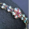 Betsey Johnson GORGEOUS High End RAINBOW Crystal FLOWER Rhinestone Betsey