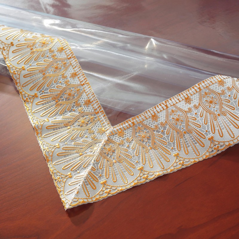 Wonderla Clear Vinyl Lace Tablecloth,PVC Rectangle 100% Waterproof Oil Proof