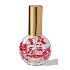 Blossom Stuck on You Sticky Base Coat for Nail Polish, Cruelty Free, Paraben Free, Vegan, Infused with Real Flowers, Made in USA, 0.5 fl. oz./15 ml, Red