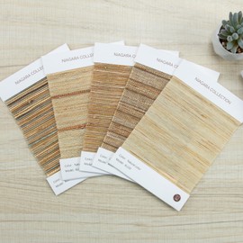 Lustrowin Custom Ramie/Jute Shades Cordless Bamboo Roman Shades for Windows and Doors Natural Woven Sample Swatch Kit,5 Colors, Niagara