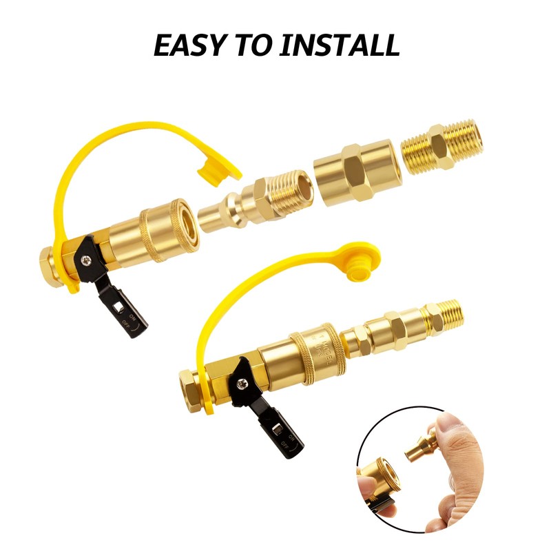 1/4" RV Propane Quick Connect Adapter for Propane Hose, Quick