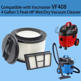 2 Pack VF408 HEPA Filter Replacement for Vacmaster VF408 4 Gallon Wet/Dry Vacuum Cleaner, Compare to Part# VF408 & VFHF