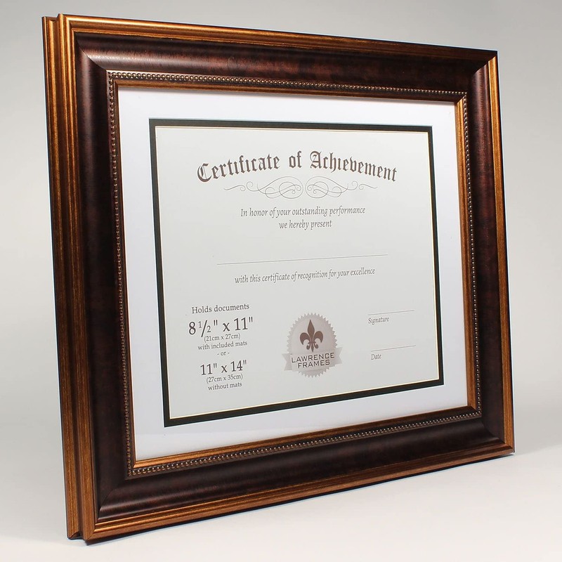 Lawrence Frames 11x14 Dual Use Bronze Beaded Document Frame