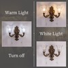 Wellmet 2-Lights Bronze Wall Sconce, Retro Wall Light, Bathroom Vanity