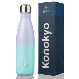 Konokyo Insulated Water Bottles,17 oz Double Wall Stainless Steel Vacumm Metal Flask for Sports Travel,Lavender Green