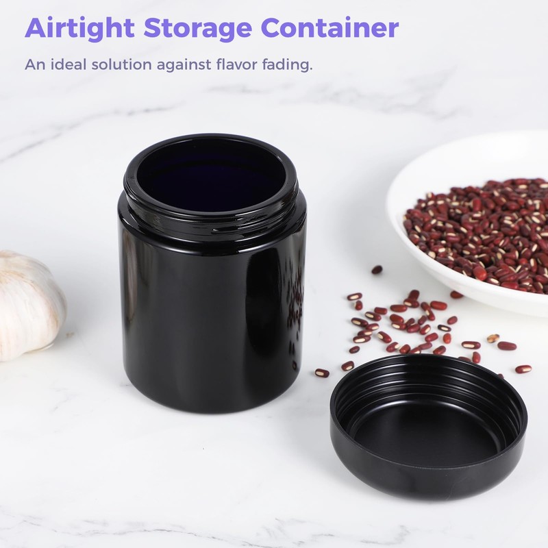 Lnrueg 8.5 Oz 250ML Smell Proof Jar, Black Viewing Jars
