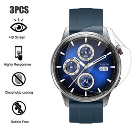 MEMELOKA Screen Protector for Realme Watch S2, [Pack of 3] HD Anti-Scratch Flexible Soft TPU Film with Mounting Frame, High Sensitivity and Bubble-Free Screen Protector