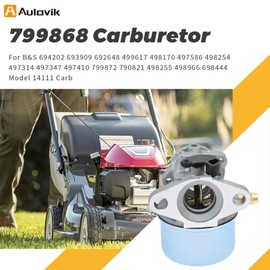 Aulavik 799868 Carburetor for B&S 14111 498170 497314 799872 694202 497586 498254 790821 498255 498966 Craftsman 4-7 hp engine With 795259 792040 Air Filter Primer Base