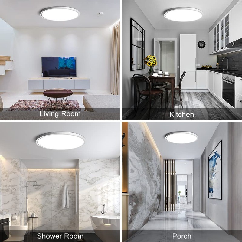 12 Inch LED Flush Mount Ceiling Light Fixture, 5000K Daylight