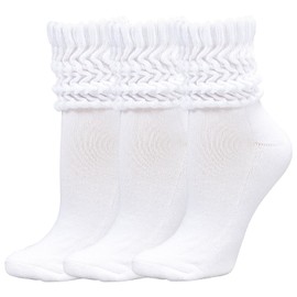 3 Pairs Slouchy Socks for Women,Stretchy Slouch Socks Women,Cotton Knit Scrunch Socks, Warm Winter Boot Socks Stacked Socks (Cotton Blend, B)