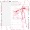 Whaline 25 Packs Pink Bow Baby Shower Invitations with Envelopes