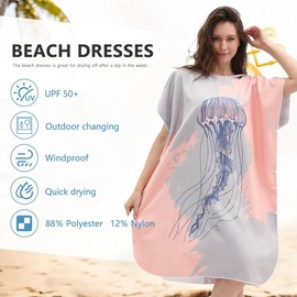 Adult Beach Robe & Cloak Bathrobe - Quick Dry Beach Towel for Surfing, Diving, Swimming, UV Protection 80*100*35[375g]/DELM-4 4ea