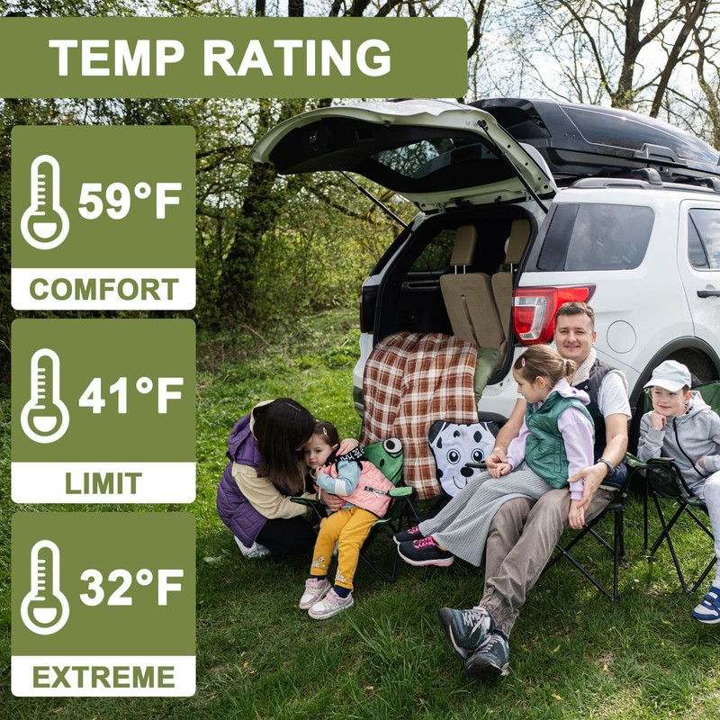 AGEMORE Cotton Flannel Double Sleeping Bag for Camping, Backpacking Or
