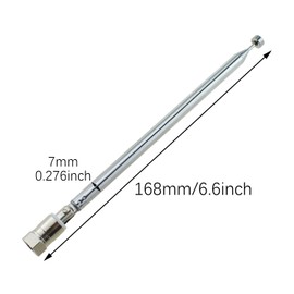 RLECS Silver Metal FM Radio Antenna Length 168mm Fixable Telescopic Antenna 75 Ohm F Type Male Plug Connector with 3 Connectors Set for Home Radio Stereo Receivers