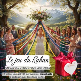 Set di nastri per matrimonio, nastro satinato, regalo per sposa, decorazione per feste, bouquet della sposa, 20 pezzi, 10 colori, anello in legno incluso