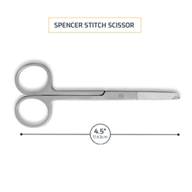 Spencer Littauer Suture Stitch Remover Scissors Surgeons, Nurses, & Medical Professionals in Dermatology & Emergency Settings - Medical Grade Stainless Steel (Sutre Stitch Remover 4.50")