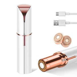 Facial Hair Remover for Women, Device, Remover Women Face, Finishing Touch Upper Lips, Chin & Cheeks, USB Rechargeable with LED LightIncluded Two Replacement Heads (Black)