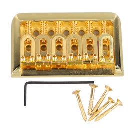 Fixed Hardtail Guitar Bridge U Shape Saddle Bridge Replacement Metal Electric Guitar String Bridge Gold