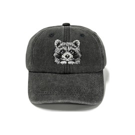 Horpe Raccoon Gifts for Toddler, Racoon Hat for Nature Lover Kids, Embroidered Animal Baseball Cap for Child Boys and Girls