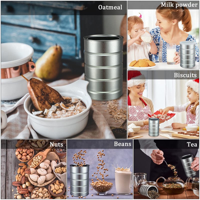 Jadive 8 Pcs Empty Coffee Cans with Lids Metal Tin