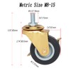 BAISASY 2 Inch Stem Caster Wheels with Brake, Metric Size