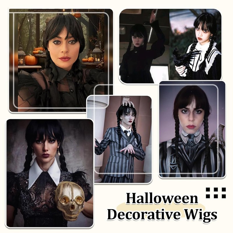 Wednesday Addams Wig for Children Women