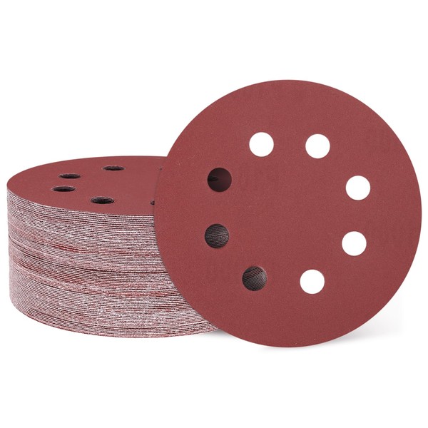 HARFINGTON 80 Pcs 5 Inch Sanding Disc 8 Hole 1000