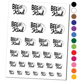 Bee Kind Honey Insect Temporary Tattoo Water Resistant Fake Body Art Set Collection - Black (One Sheet)