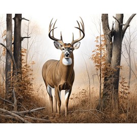 TUMOVO White Tail Buck Deer Paint by Numbers Kit for Adults & Kids, DIY Easy Oil Painting for Home Wall Decor, 16x20 Inch, Acrylic