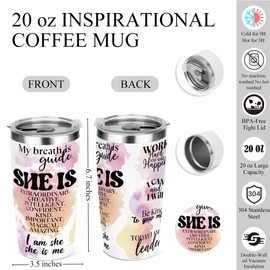 jeilink Positive Affirmations Tumbler, Self Love Mental Health Gifts Inspirational Gifts for Women Friend Sister Girls Birthday Friendship Christmas 20 oz Insulated Coffee Tumbler Travel Cup