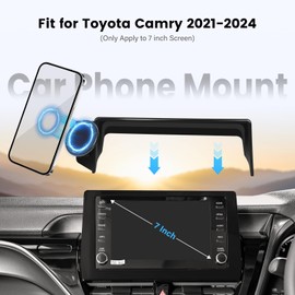 Magnetic Car Phone Holder Compatible with Toyota Camry 2021 2022 2023 2024 Accessories 7-Inch Screen Fixed Clip,360°Rotation Magnet Cell Phones Mount Compatible with MagSafe （No Fit 9-inch Screen）