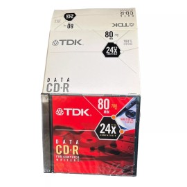 TDK 10 TDK CD-R Blank Compact Recordable Discs 700 MB 80 min 24x Writable Surface