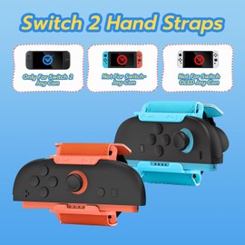Mcbazel Verstellbarer Handgurt für Switch 2 Joycon, Abnehmbarer Just Dance Handgurt Controller Zubehör für NS Switch 2 Joycon Controller - Orange & Blau