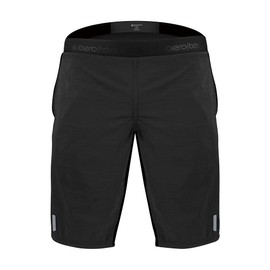 AERO|TECH|DESIGNS | Men's USA MTB Shorts | Mountain Bike Shell and Padded Liner | 8 in Inseam | Medium | Black